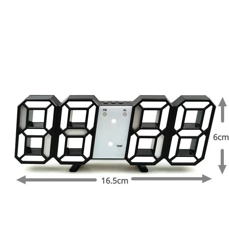 “3D LED Digital Wall Clock – Modern Multi-Functional Home & Room Decor”